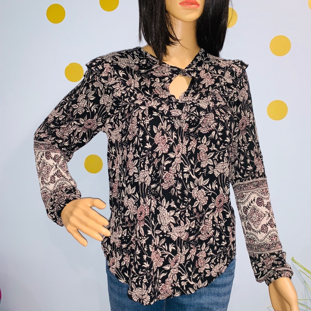 lucky brand  long sleeve blouse size xs
